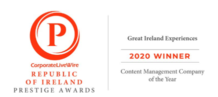 Congratulations to Ivan Tuohy, Great Ireland Experience wins Content Management Company of the year 2020