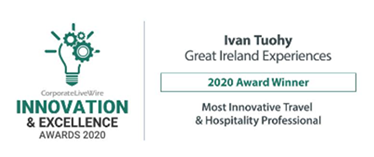 Congratulations to Ivan Tuohy, Great Ireland Experiences a New Frontiers Alumni who were awarded "Most Innovative Travel & Hospitality Professional" for 2020